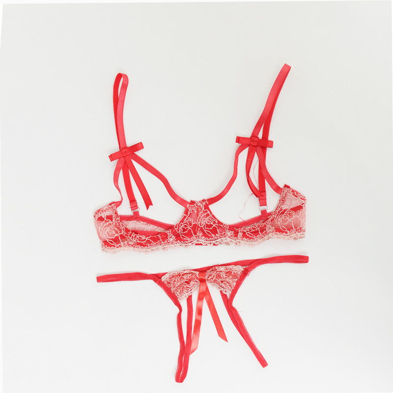 厂家直销 优质蕾丝丝带女式情趣内衣套装 可爱少女套装