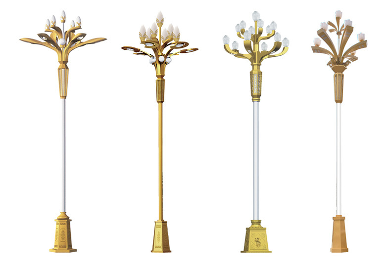 中华玉兰灯直销厂家 8-18米道路景观照明高杆路灯8叉5火玉兰灯