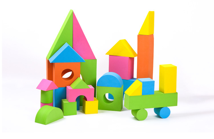 eva方块积木耐撕扯积木玩具 方块方砖几何形可搭建积木玩具