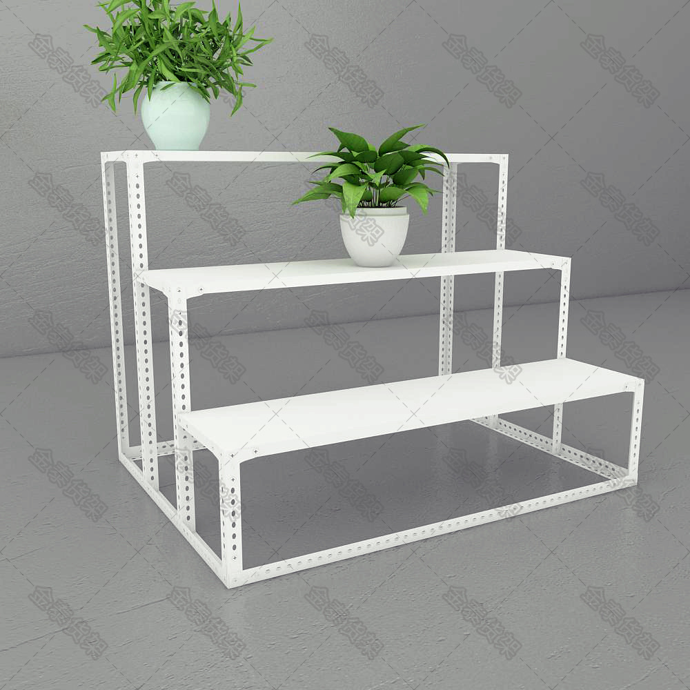 阶梯花架角钢货架台阶架水果花店展销架可调节拆装