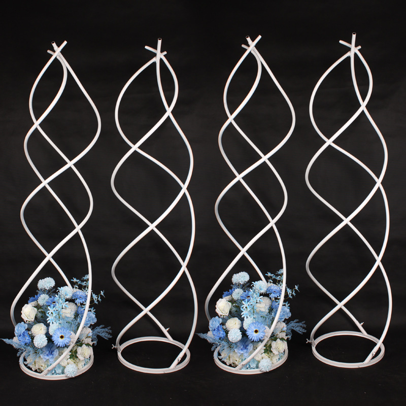 新品创意曲线螺旋路引舞台桌花摆件婚庆道具商场橱窗布置铁艺路引