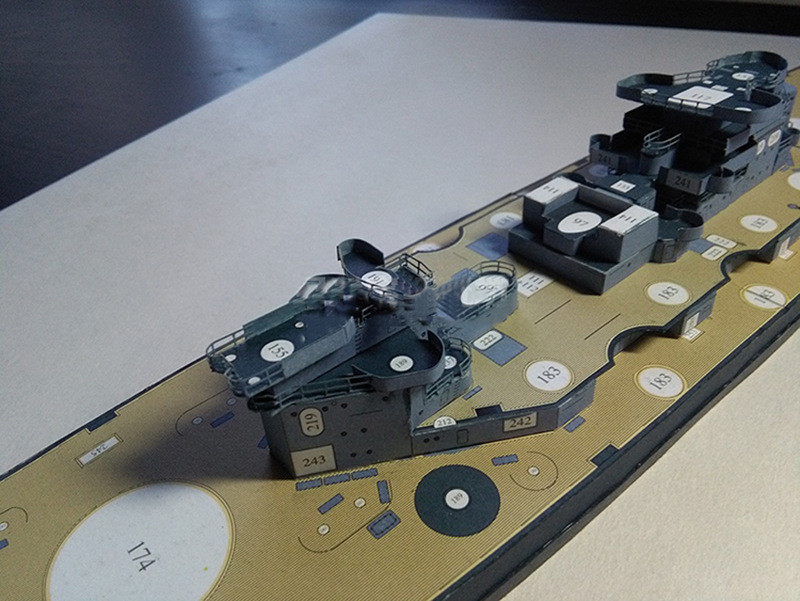 纸船模diy 1:400 美国北卡罗来纳级战列舰 纸模型 战列舰模型