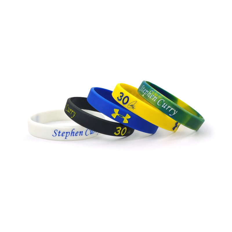 nba球星萌神库里30号签名球迷球星手环礼品篮球运动硅胶手腕带