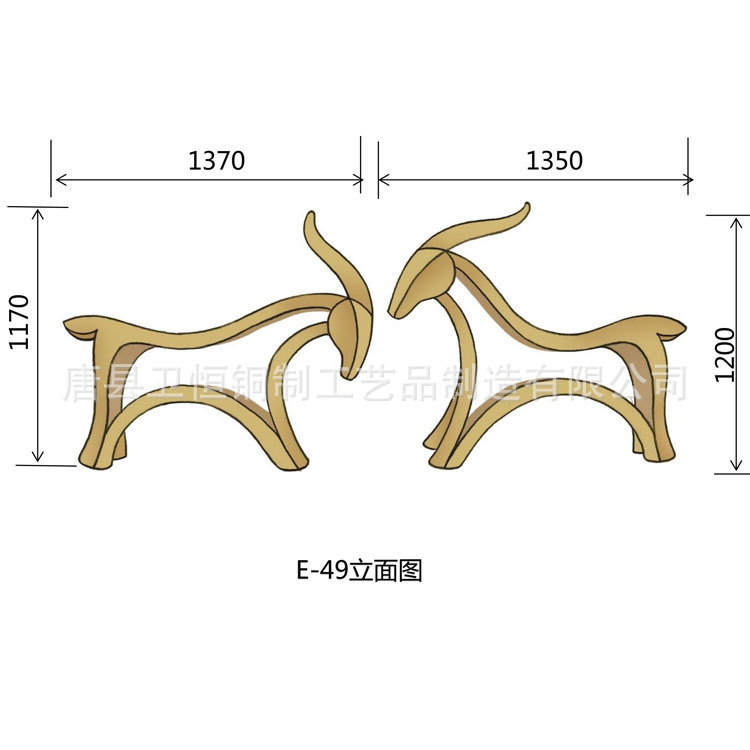 制造纯铜抽象羊动物雕塑 铸铜锻铜绵羊 羚羊城市公园林景观雕塑