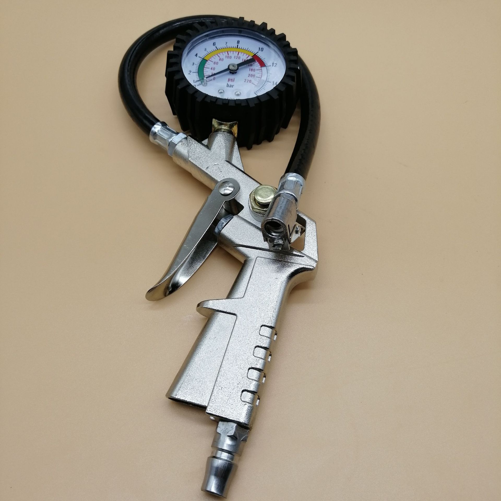 批发汽车轮胎测试压力表 带放气 三合一 握式 充气枪 胎压