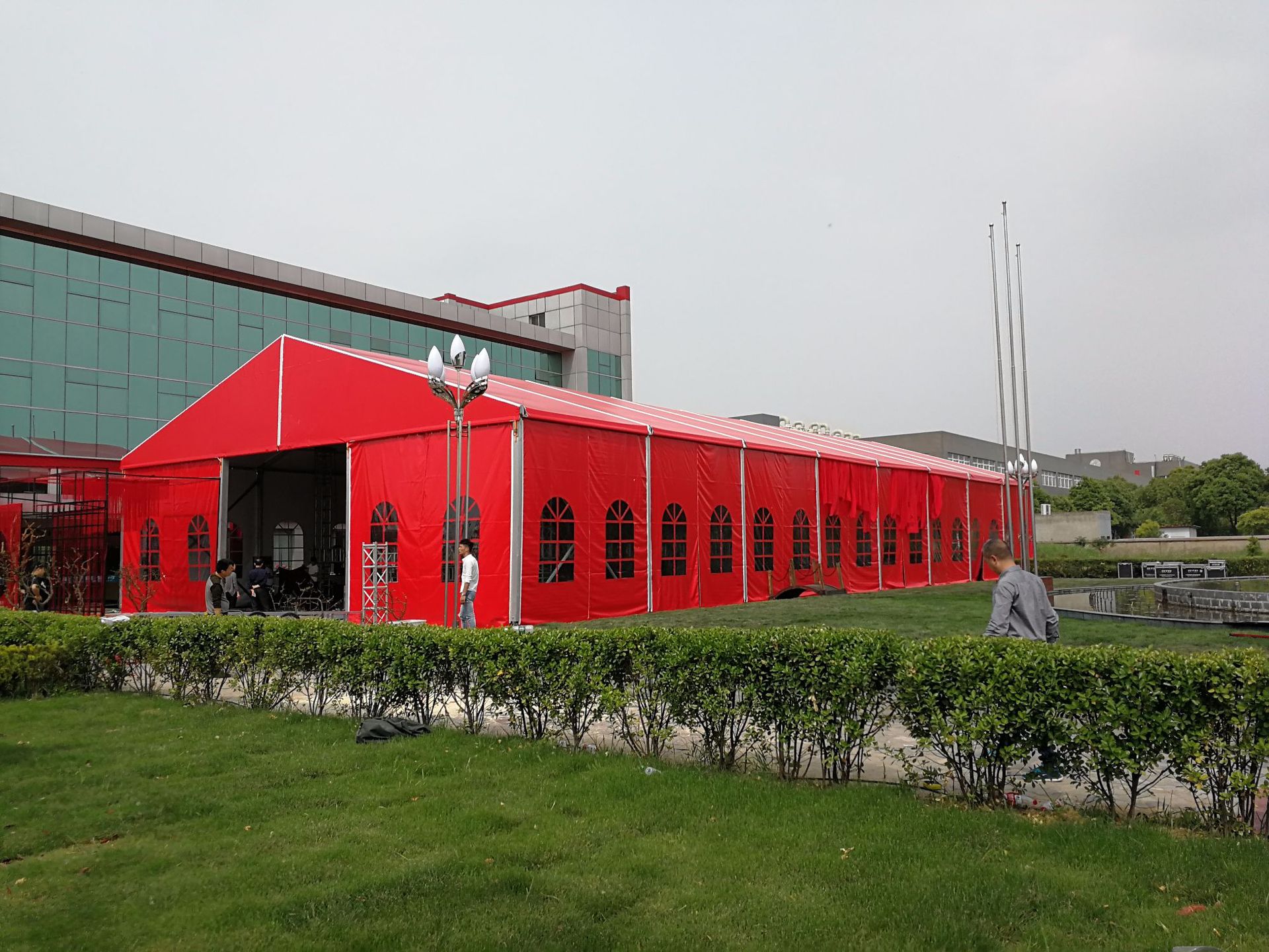 婚庆户外婚礼篷房 红色铝合金宴会篷房 大型欧式展览展会活动篷房