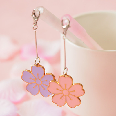 和硕 创意文具礼品批发樱花吊坠笔少女心女学生中性笔