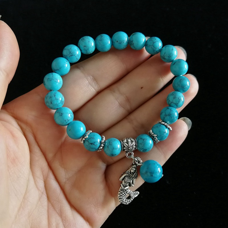复古云南民族风蓝松石手链波西米亚旅游装饰品古典十二生肖手串女