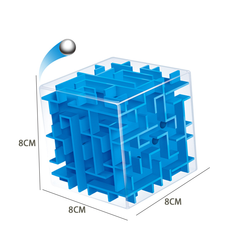 旋转滚珠迷宫 立体魔方 3d立体迷宫颜色黄蓝绿粉 立体迷宫 maze