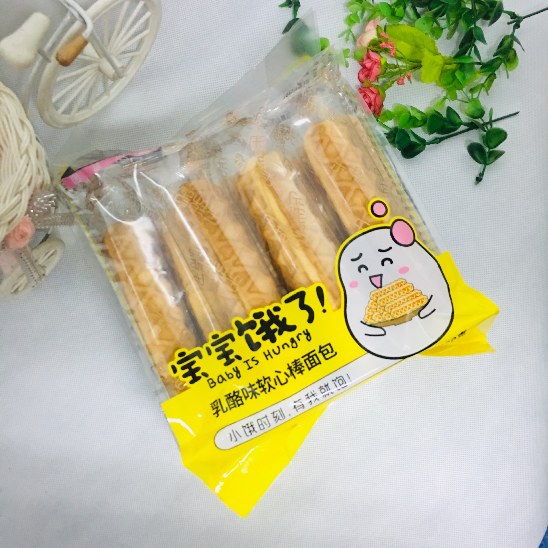 乐锦记宝宝饿了手撕面包撕棒380g 乳酪味软心棒面包 早餐营养糕点