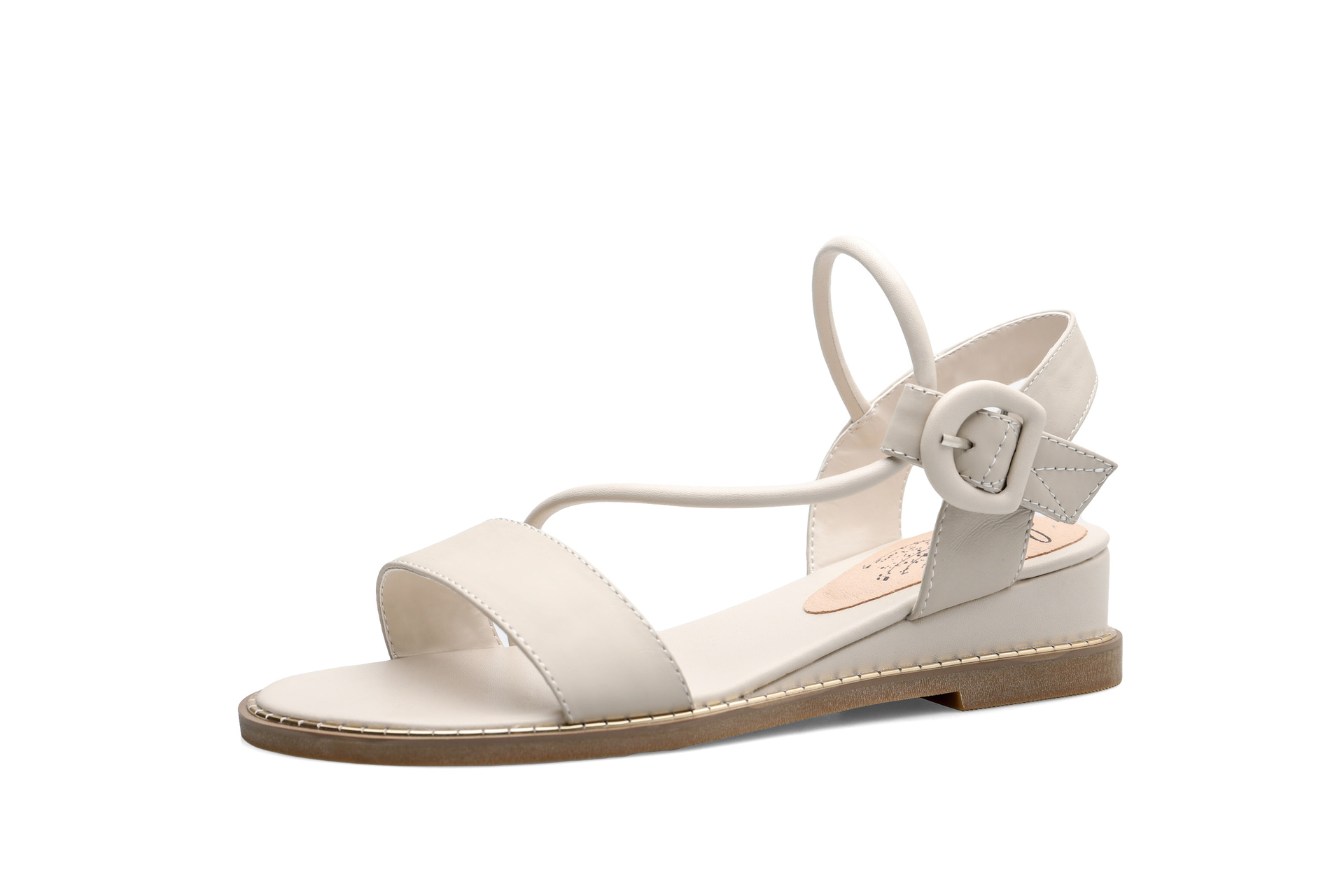 气质百搭真皮坡跟凉鞋(货号 yx140)