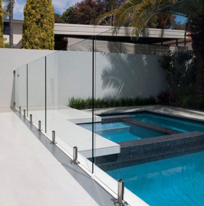 钢化玻璃护栏不锈钢立柱阳台楼梯扶手围栏游泳池商场别墅隔断定制