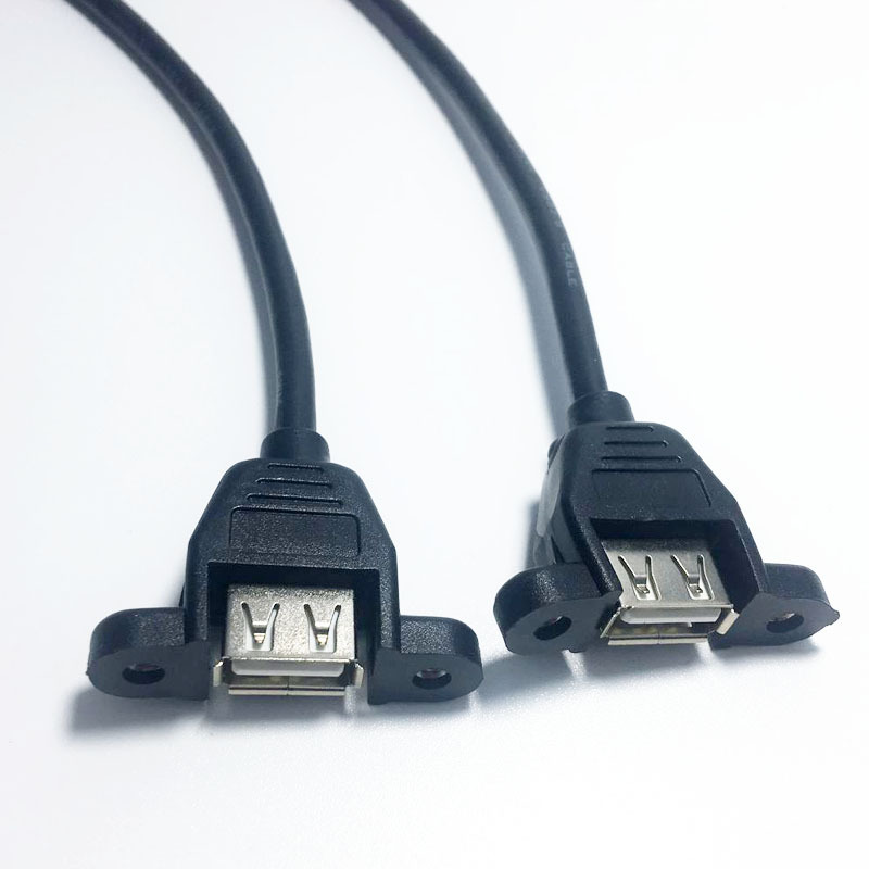 带螺丝孔 可固定usb延长线 usb2.0挡板线 带螺丝固定usb公对母线
