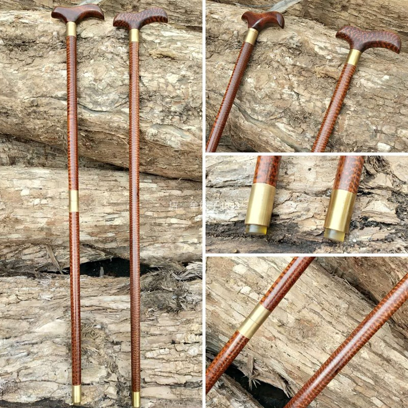 南美洲蛇纹木拐杖木质实木拄杖送老人手杖寿礼礼品礼物直销
