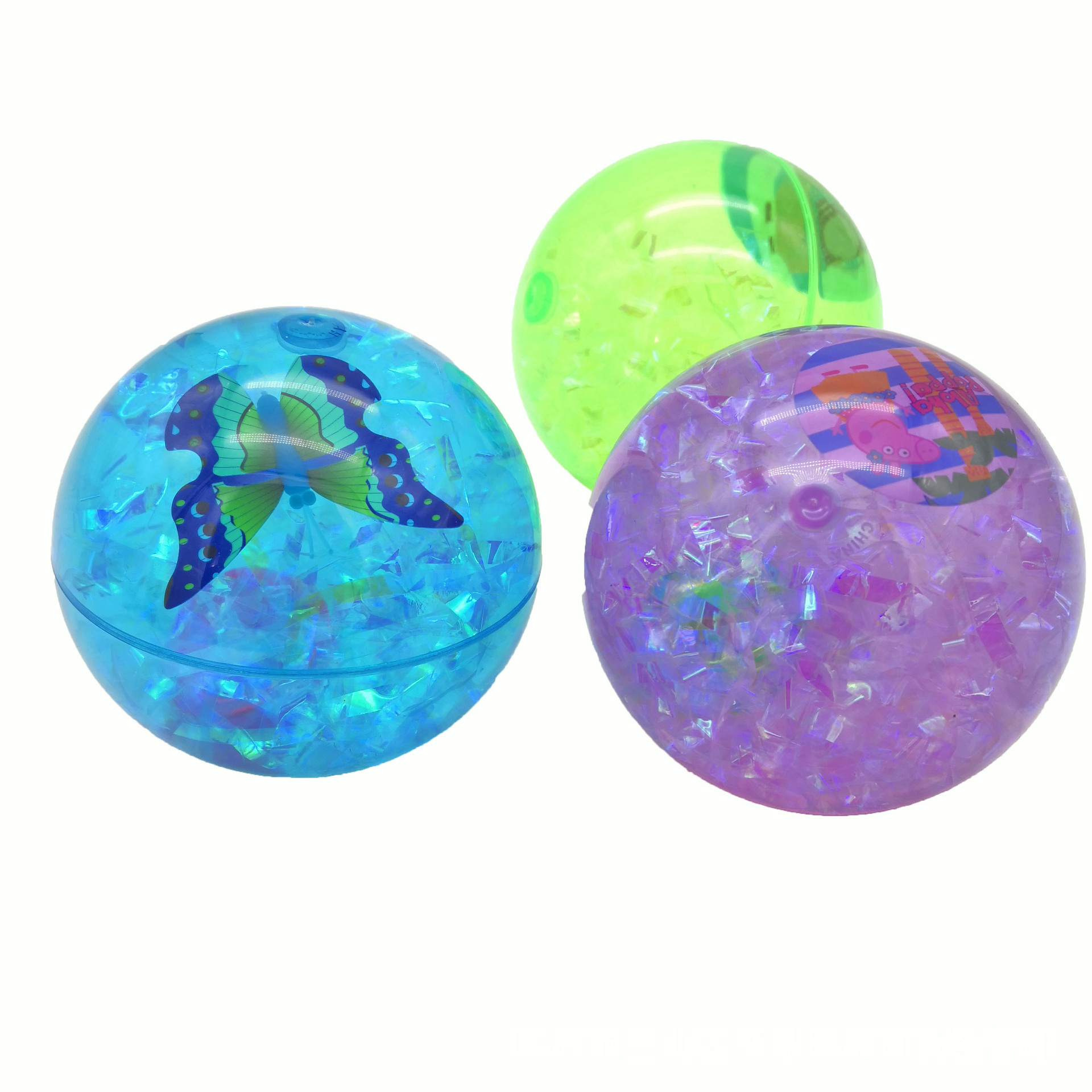 闪光水晶球 七彩跳跳球 闪光儿童玩具发光弹力球透明弹跳地摊批发