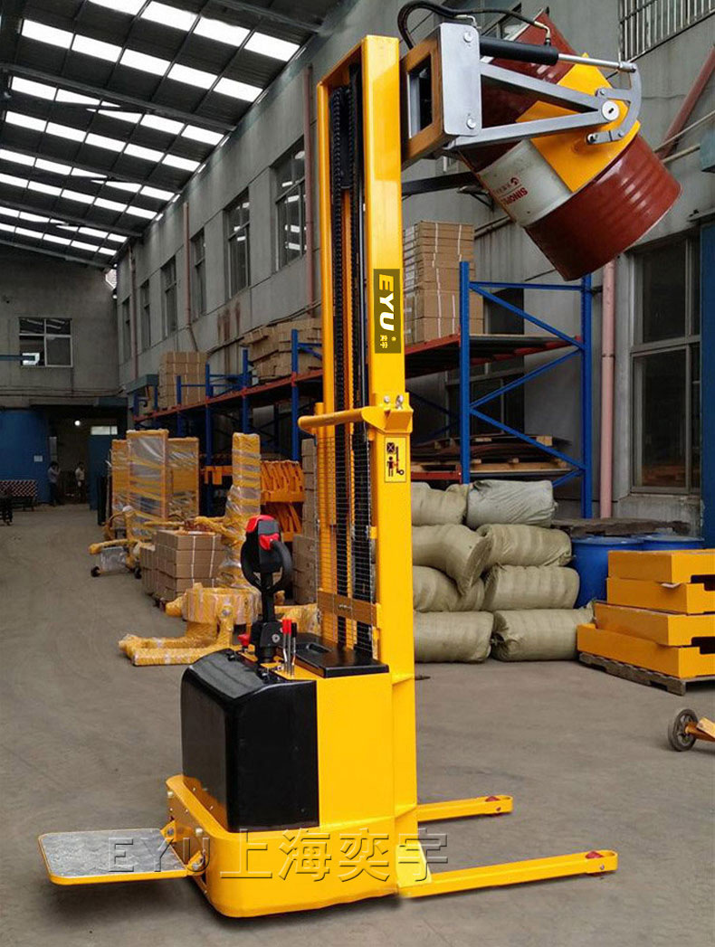 液压夹抱卷膜纸卷抱夹式升高机360度旋转铁箍油桶钢桶电动翻转车