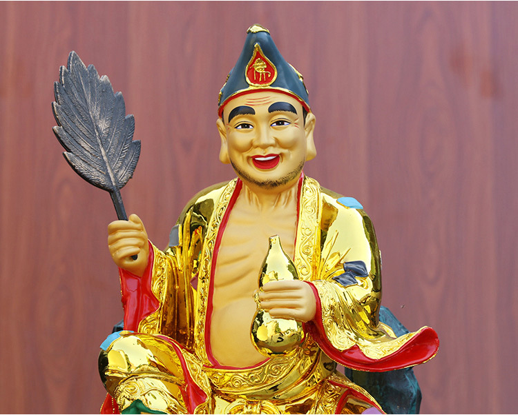 活佛济公佛像居家供奉树脂风水摆件降龙罗汉办公室装饰品厂家供货