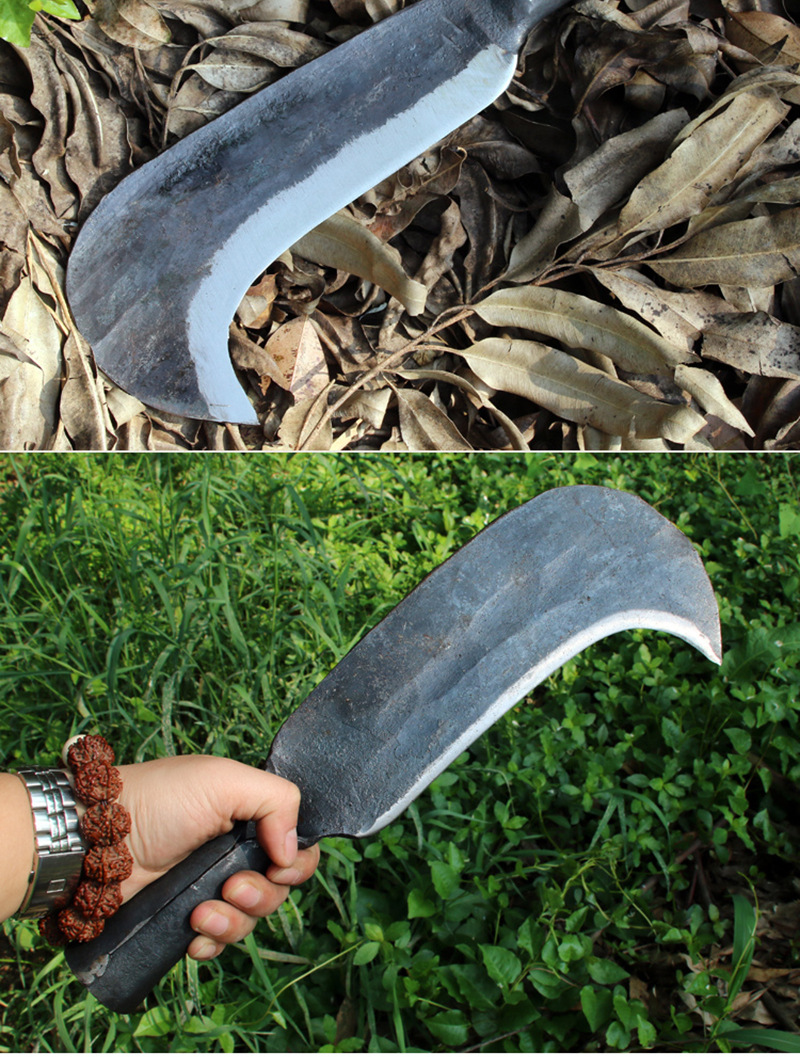 传统锻打柴刀手工砍劈柴甘蔗小镰刀勾枝破竹修枝开路篾刀农用刀