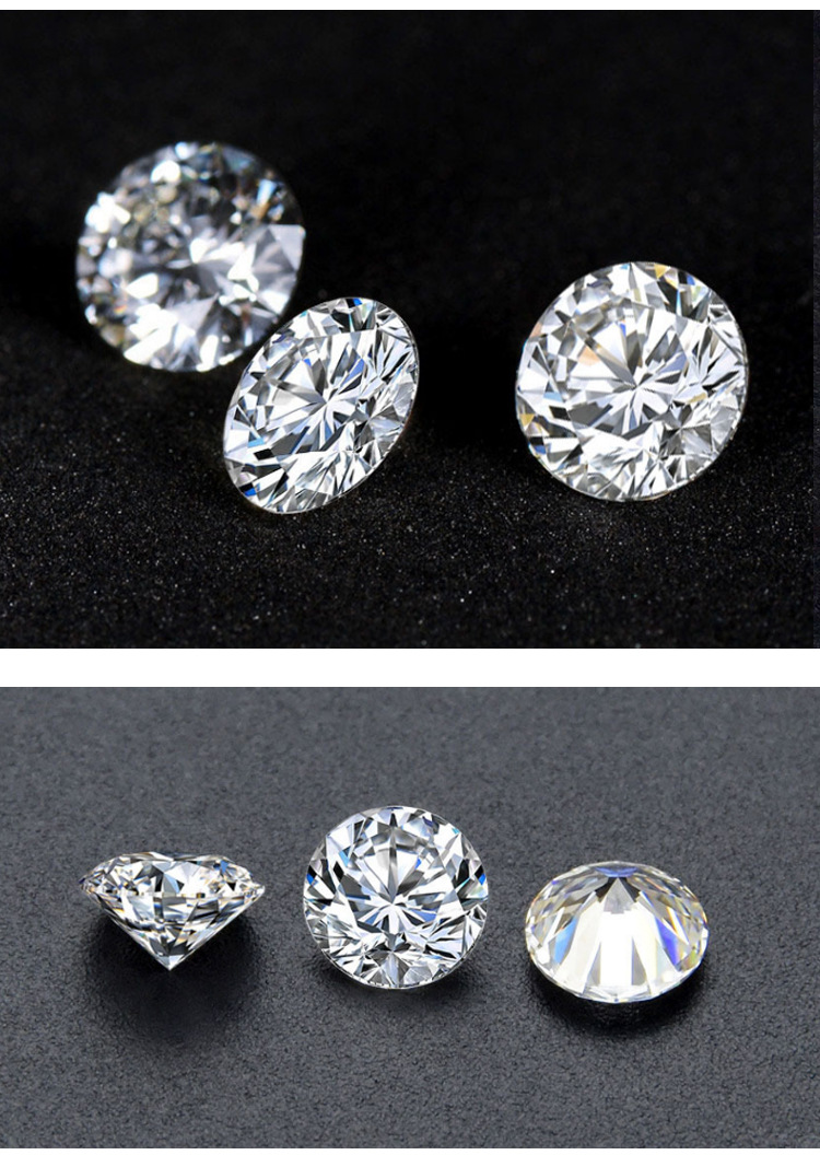 批发gra莫桑钻d色裸钻vvs圆形八心八箭鸽子蛋18k镶嵌配石厂家直销