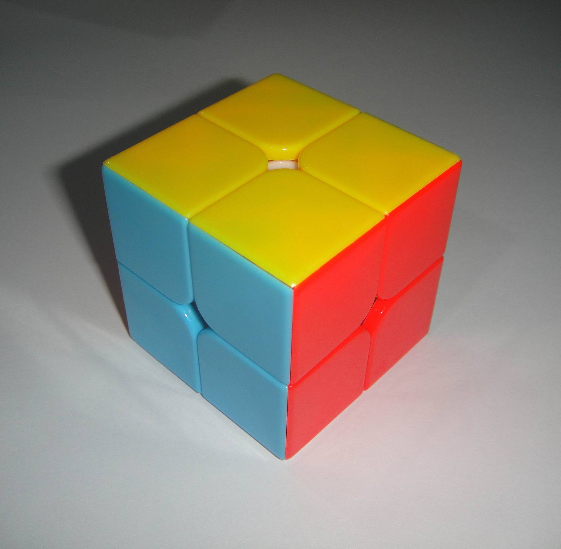 二阶魔方5cm儿童智力玩具abs材质速拧魔方免贴纸实色魔方