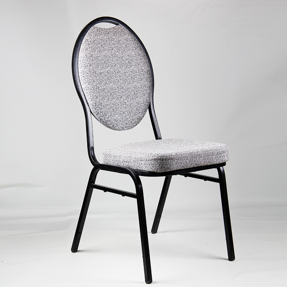 出口美国五星级酒店会议椅豪华20方管鸡蛋圆背餐厅铁宴会椅