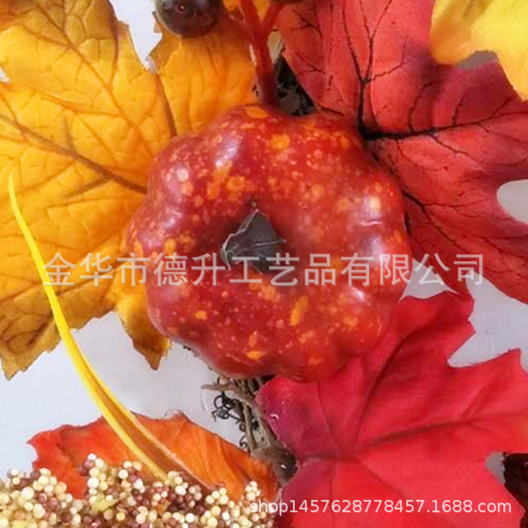 DSEN Manufacturers Supply Thanksgiving Harvest Halloween Supply Autumn Maple Leaf Pumpkin Willow Leaf Rattan Garland with Lights DIY