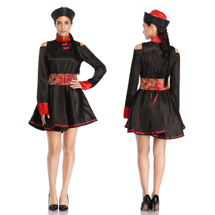 新款万圣节服装cosplay成人古装女清朝僵尸扮演服连衣裙角色扮演