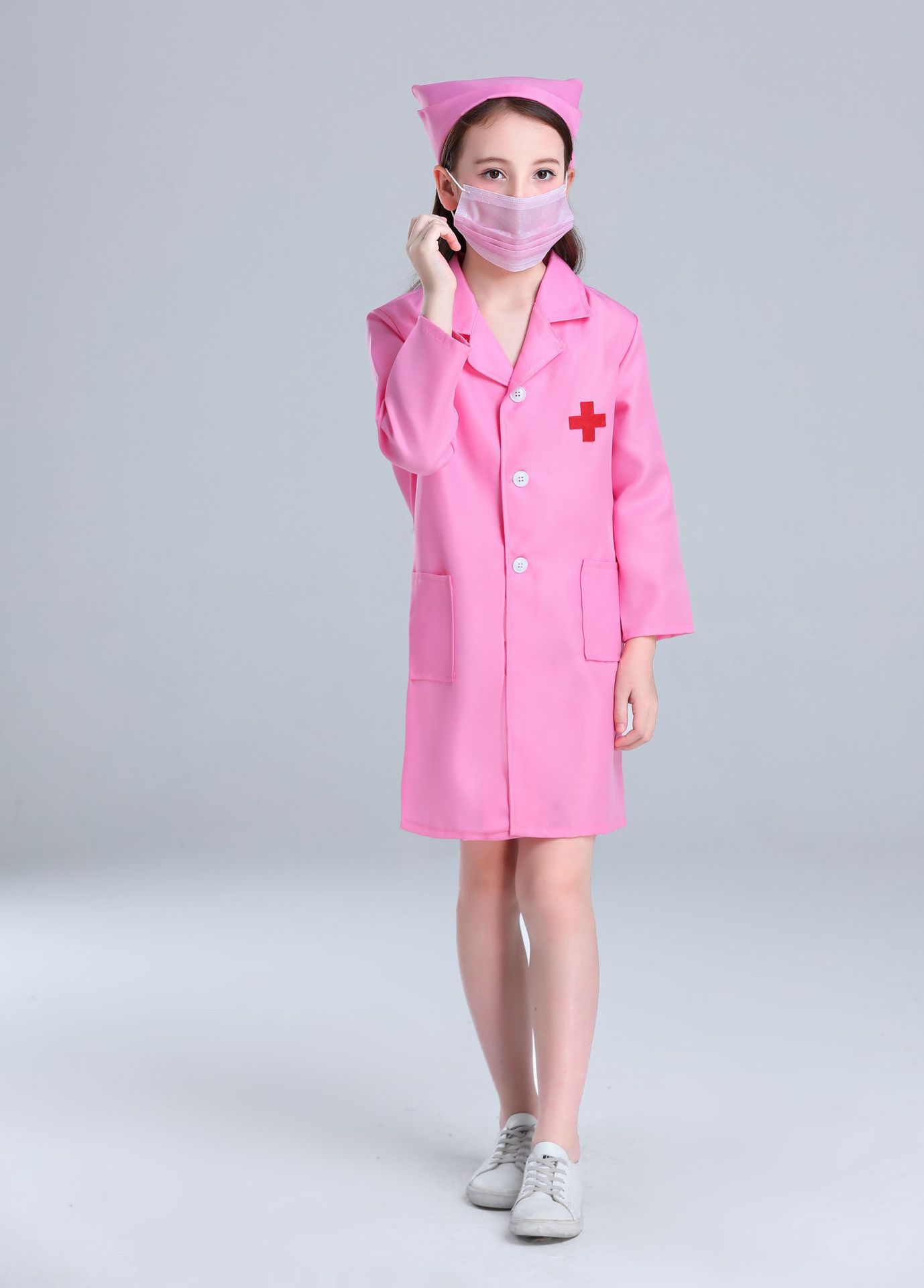 儿童护士服医生服幼儿园职业过家家角色扮演出服男女童白大褂表演