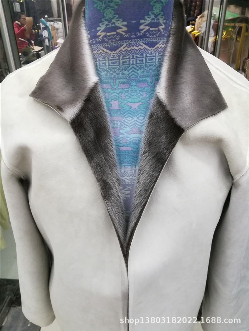 海豹皮毛一体皮草双面夹克 自然斑点海豹皮夹克 户外男式皮草