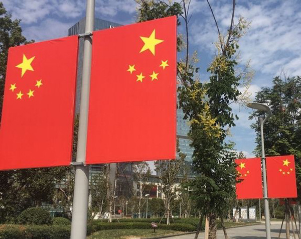 123456号国旗支架街道电杆国庆国旗路灯旗灯杆道旗架子镀锌管旗架