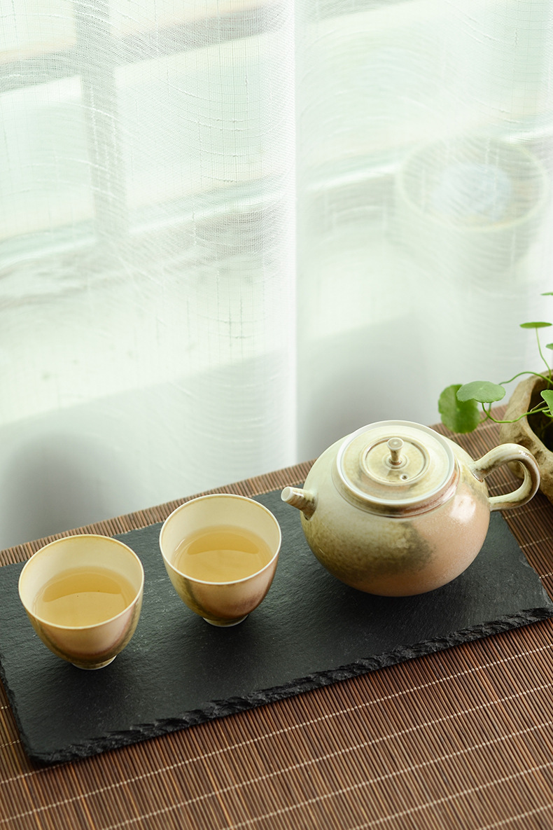 仿古柴烧手工陶瓷功夫茶具茶杯主人杯山水意境品茗杯茶壶礼盒装