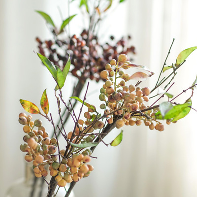 acacia相思豆66cm长枝红色田园仿装饰果子手工真假假花客厅插花