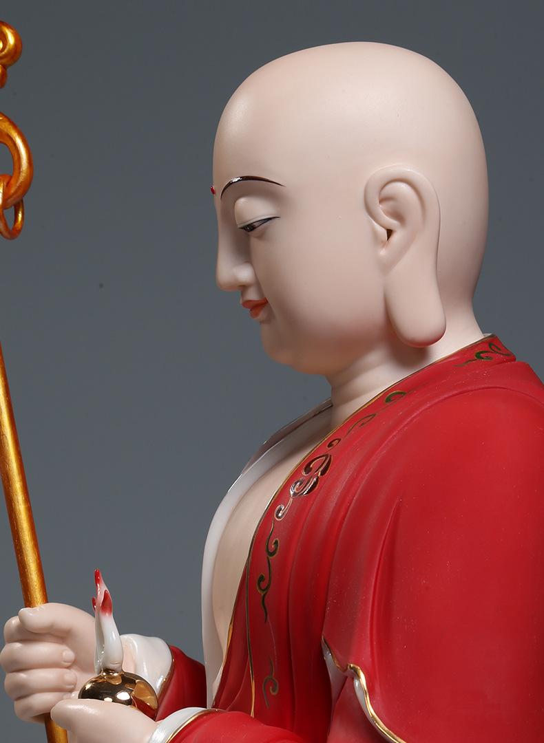 【上美】26吋立莲地藏王佛像站像家用供奉光头地藏菩萨像摆件陶瓷