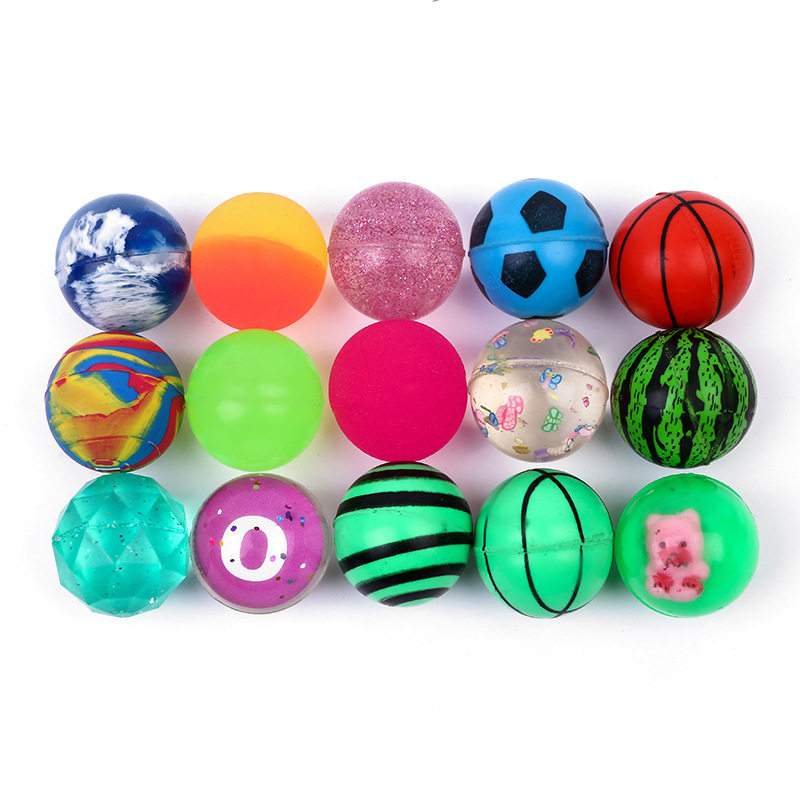厂家直销弹力球32号彩色弹力球自动售货机扭蛋玩具花球