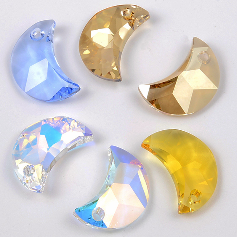 批发施华洛世奇元素6722月亮吊坠 奥地利水晶月牙形单孔珠子挂件