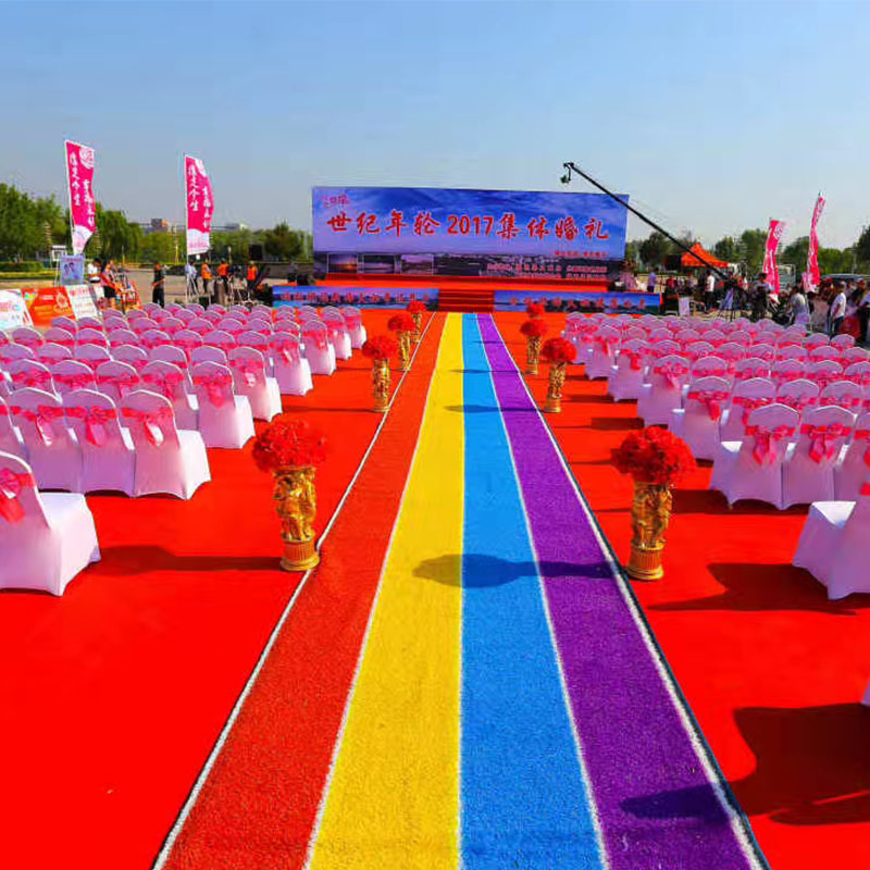 厂家直销婚礼婚庆大红地毯 舞台展厅室外活动防滑阻燃吸水地毯