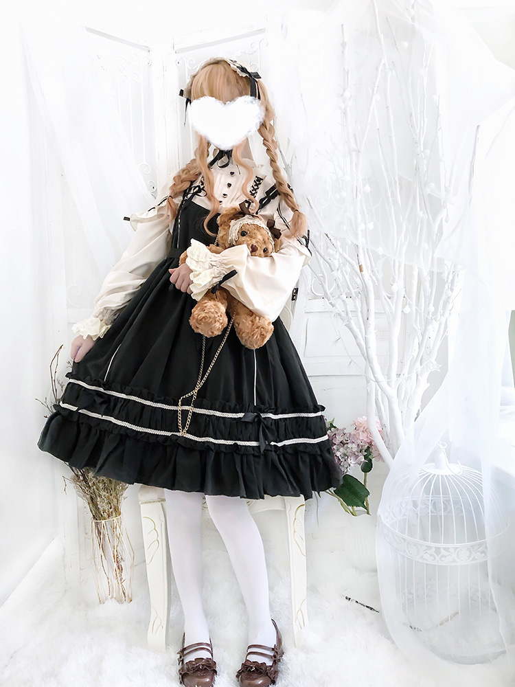 送发带人形师jsk吊带 长袖上衣op套装洛丽塔日系软妹lolita洋装