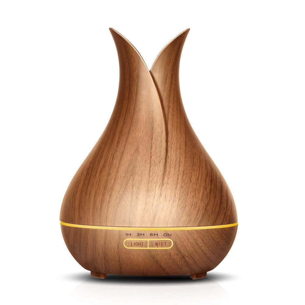 Wholesale New 400ml Wood Grain Aromatherapy Humidifier Household Ultrasonic Aroma Diffuser Fragrance Petals Cachin Batch