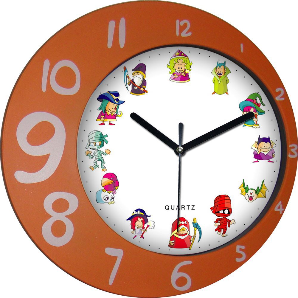 塑料挂钟石英挂钟儿童房圆形钟表广告礼品钟 月亮形状时钟