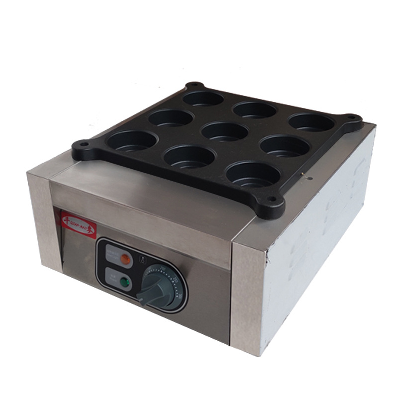 千麦电热9孔红豆饼机车轮夹心圆饼机商用烤饼机台湾车轮饼机fy-4b