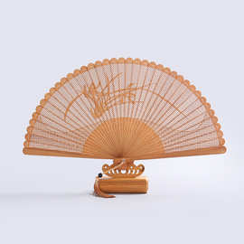 全竹扇子高档镂空折扇竹制品带盒子扇架雕刻扇子礼品扇双面扇精品