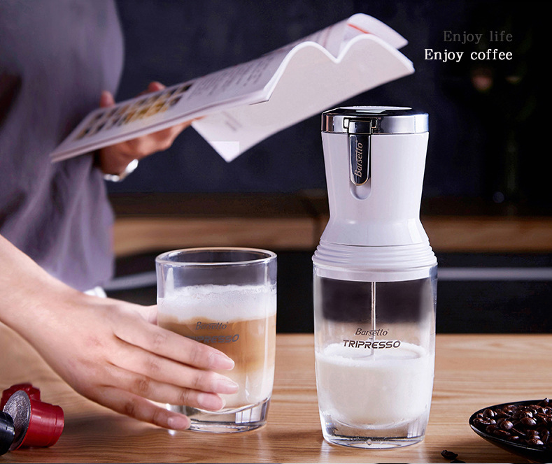 barsetto手动便携奶泡机奶泡器冷热打奶器卡布奇诺花式咖啡发泡器