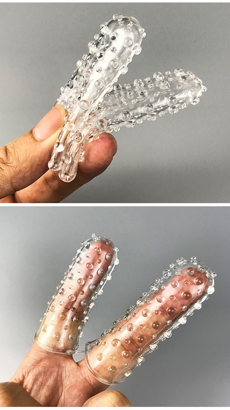 情趣手指套双指套扣扣套颗粒带刺套水晶狼牙套成人情趣用品