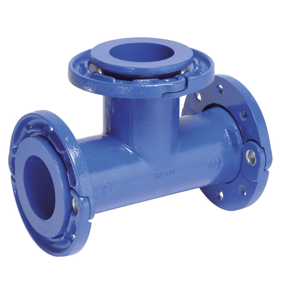 en545高品质球墨铸铁管件活动法兰三通斗山铸造