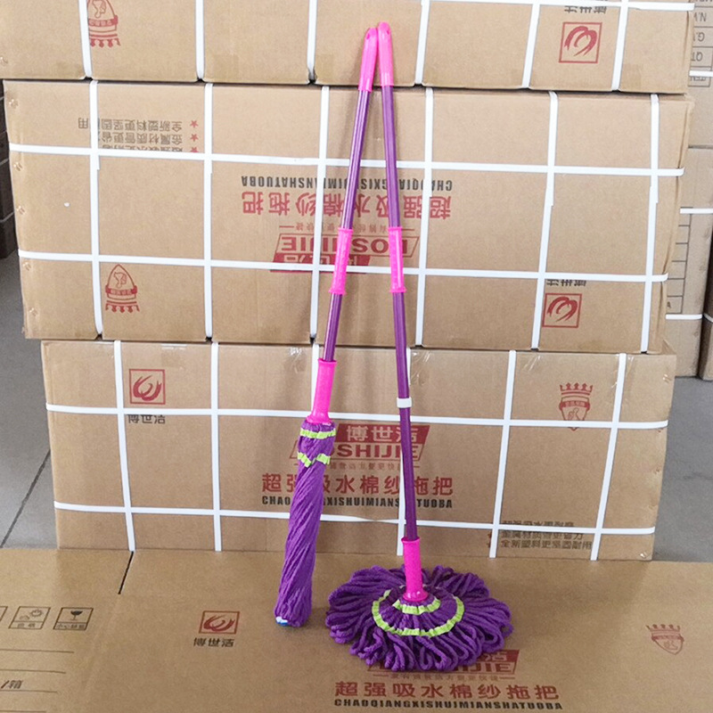 New Home Wringing Mop Lazy Wholesale Floor Mopping Gadget Bicasso Mop Wooden Handle Absorbent Mop