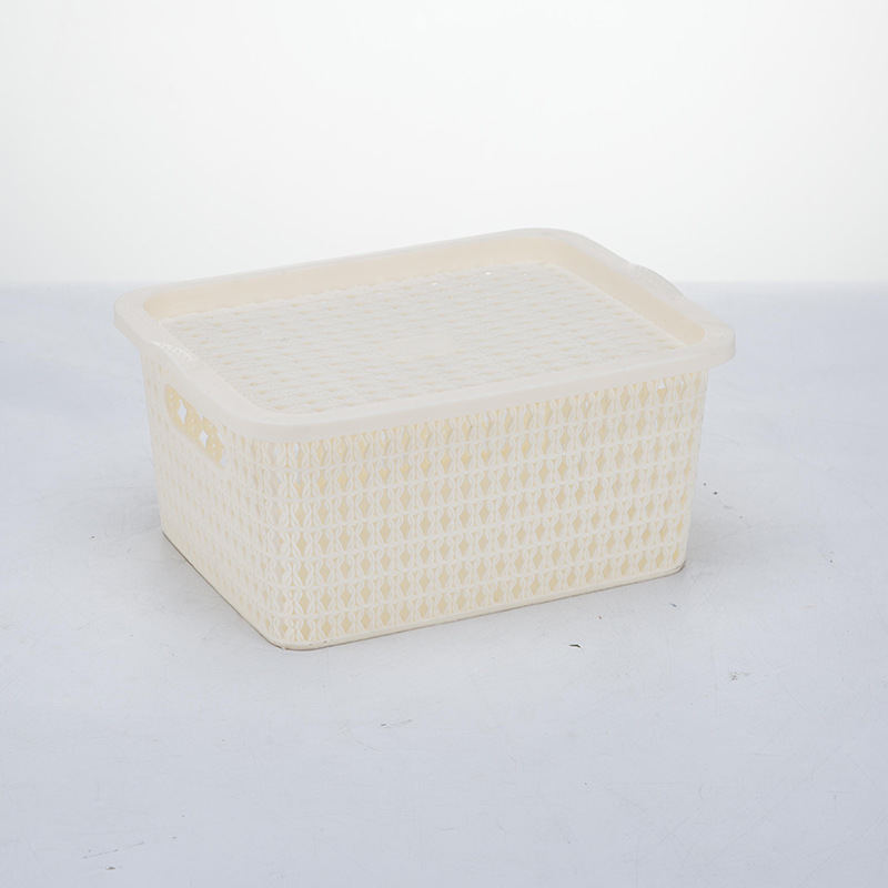 Storage Basket Storage Basket Hollow Rattan Storage Basket Sundries Container Multi-Functional with Lid Underwear More than Storage Basket