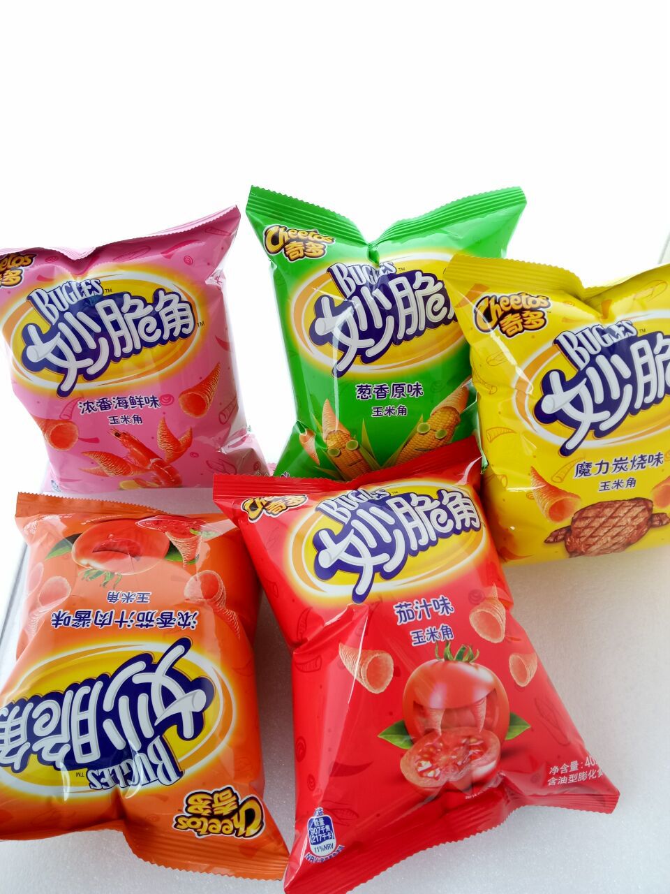 奇多40g妙脆角葱香原味/魔力碳烧/浓番海鲜/茄汁味 玉米角 批发