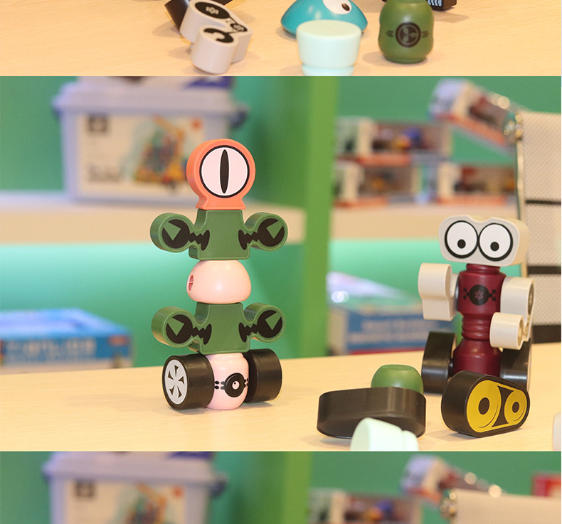 天利达儿童益智玩具磁力片积木磁铁玩具机器人变形合体diy礼盒装