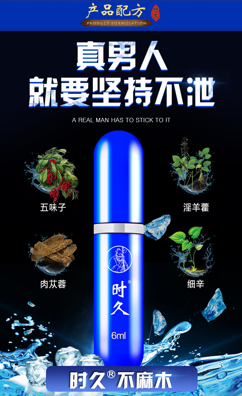 时久喷剂男用延时不麻木男士情趣性保健品厂家批发 蓝金升级版