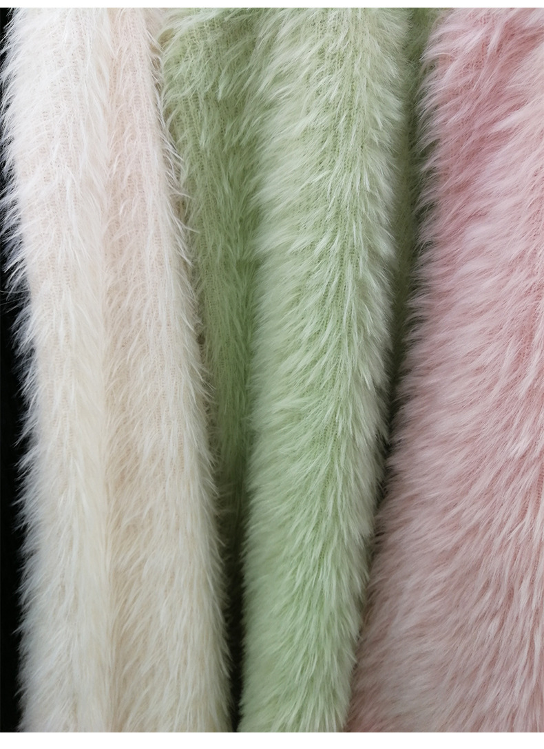 锦纶水貂毛料 秋冬保暖羽绒服大衣靴子黄金貂提花面料厂家批发